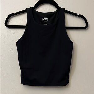 Madewell Black Fitted Athletic Crop Tank Top